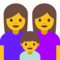 family: woman, woman, boy on platform BlobMoji