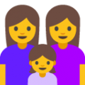 family: woman, woman, girl on platform BlobMoji