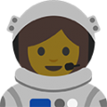 woman astronaut on platform BlobMoji