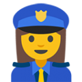 woman police officer on platform BlobMoji