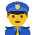 man police officer on platform BlobMoji