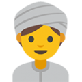 woman wearing turban on platform BlobMoji