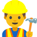 man construction worker on platform BlobMoji