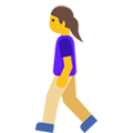 woman walking on platform BlobMoji