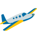 small airplane on platform BlobMoji