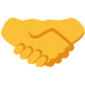handshake on platform BlobMoji