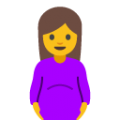 pregnant woman on platform BlobMoji