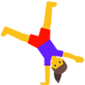 woman cartwheeling on platform BlobMoji