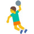 man playing handball on platform BlobMoji