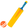cricket bat and ball on platform BlobMoji