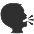 speaking head in silhouette on platform BlobMoji