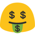 money mouth face on platform BlobMoji