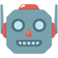 robot face on platform BlobMoji