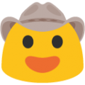 face with cowboy hat on platform BlobMoji