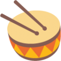 drum with drumsticks on platform BlobMoji