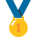 first place medal on platform BlobMoji