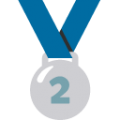 second place medal on platform BlobMoji