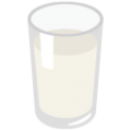 glass of milk on platform BlobMoji