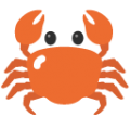 crab on platform BlobMoji