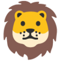 lion face on platform BlobMoji