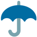 umbrella on platform BlobMoji