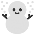 snowman on platform BlobMoji