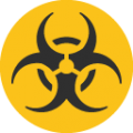 biohazard sign on platform BlobMoji