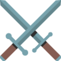 crossed swords on platform BlobMoji