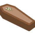 coffin on platform BlobMoji