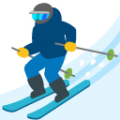 skier on platform BlobMoji