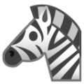 zebra on platform BlobMoji