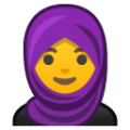 woman with headscarf on platform BlobMoji