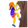 woman climbing on platform BlobMoji