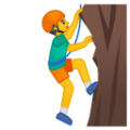 man climbing on platform BlobMoji