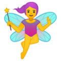 woman fairy on platform BlobMoji