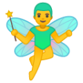man fairy on platform BlobMoji