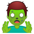 man zombie on platform BlobMoji