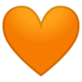 orange heart on platform BlobMoji