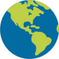 globe showing Americas on platform BlobMoji