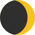 waxing crescent moon on platform BlobMoji