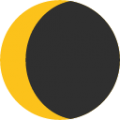 waning crescent moon on platform BlobMoji