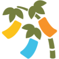 tanabata tree on platform BlobMoji