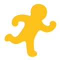 person running on platform BlobMoji