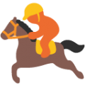 horse racing on platform BlobMoji