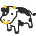 cow on platform BlobMoji