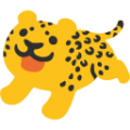 leopard on platform BlobMoji