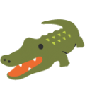 crocodile on platform BlobMoji