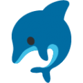 dolphin on platform BlobMoji