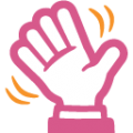 waving hand on platform BlobMoji