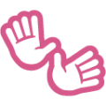 open hands on platform BlobMoji